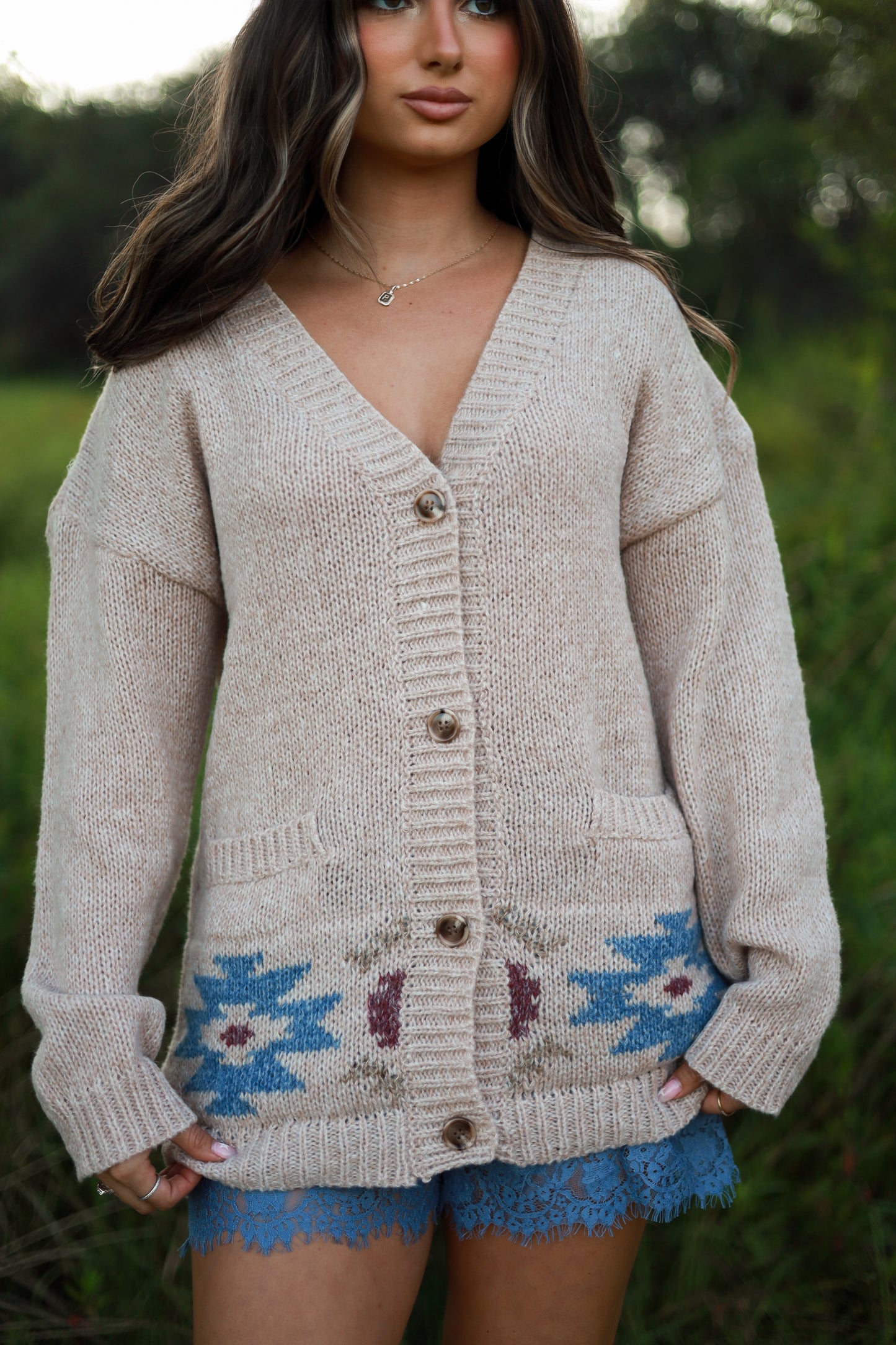 Oversized Western Aztec Cardigan