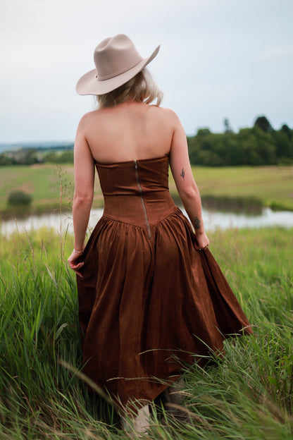 Cinnamon Fields Suede Dress