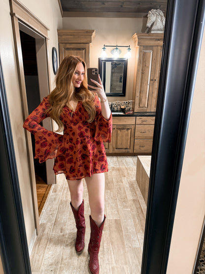 Painted Bloom Mini Dress