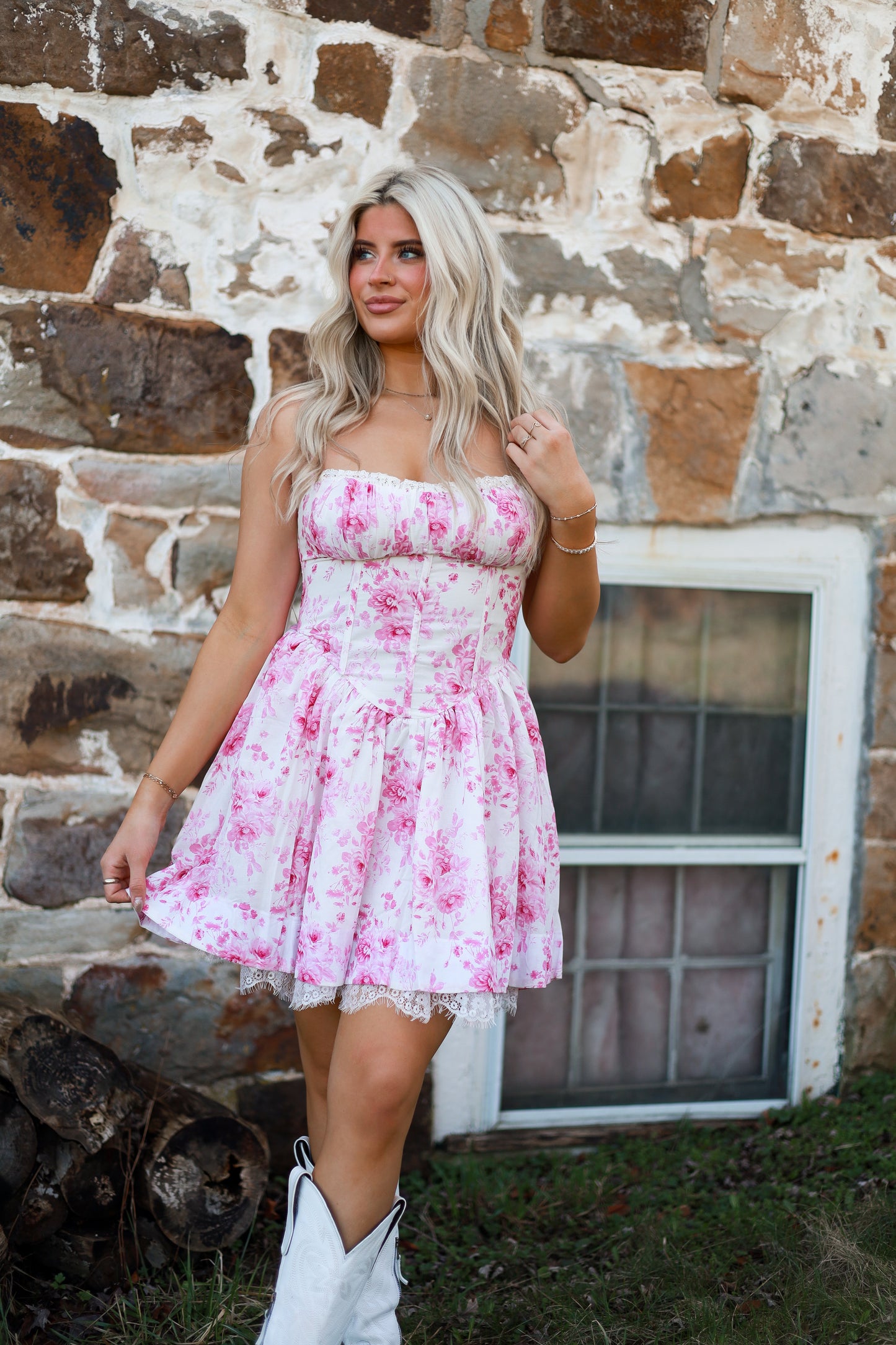 Blushing Cottage Lace Dress