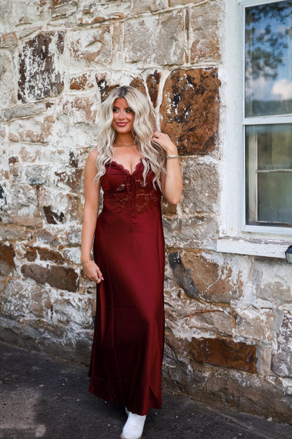 Stallion Dress - Burgundy