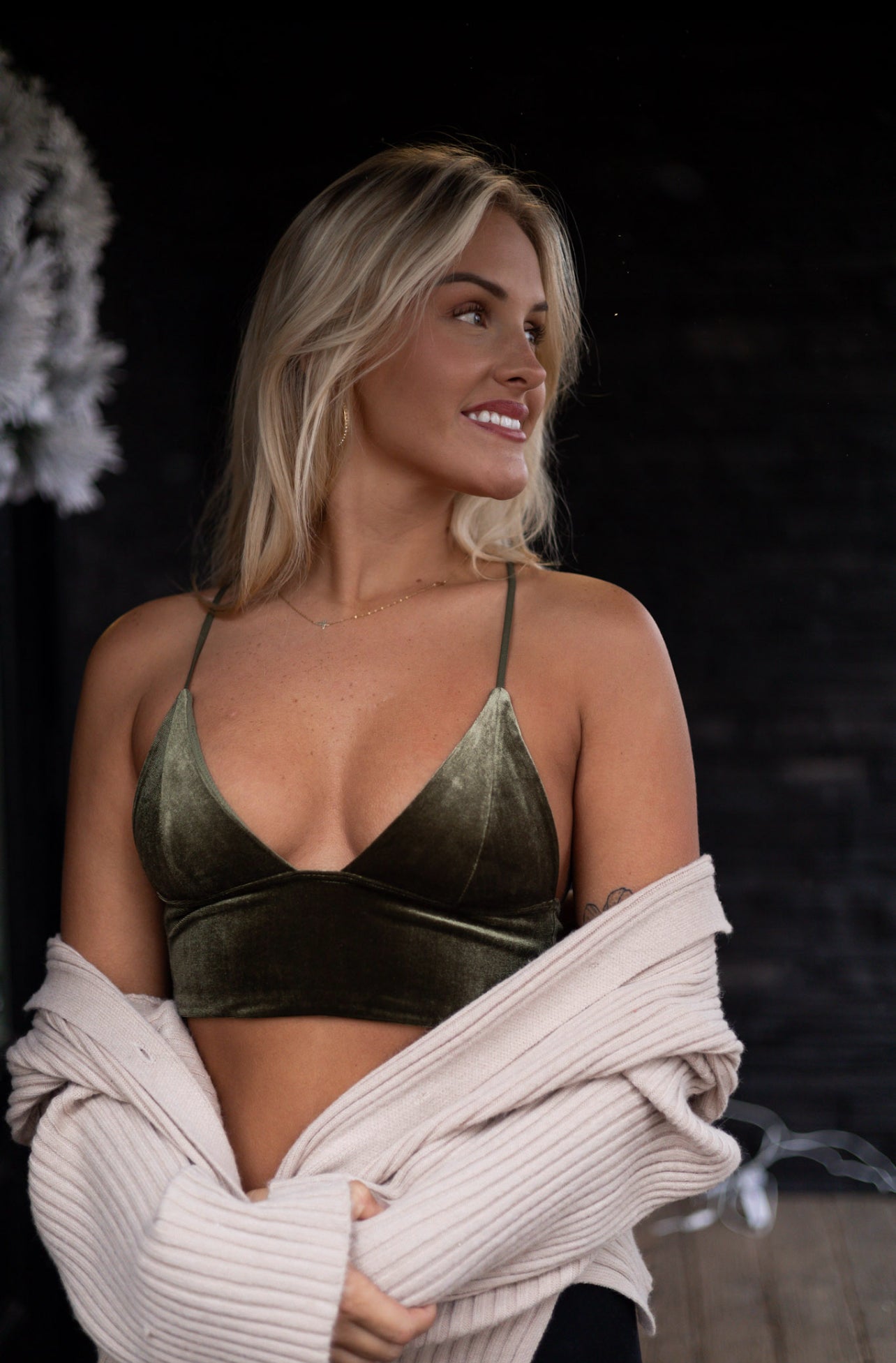 Velvet Dream Bralette - Pine