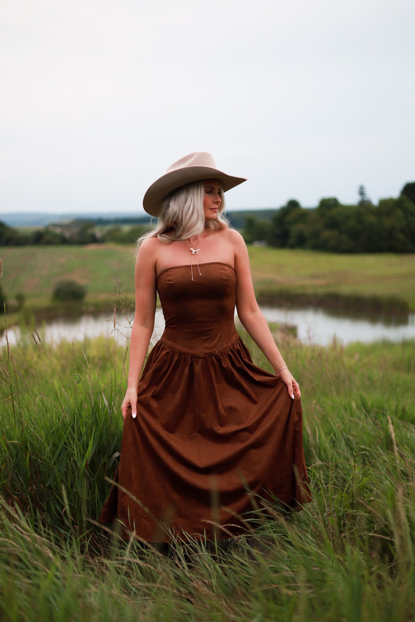 Cinnamon Fields Suede Dress