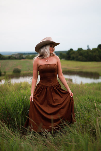 Cinnamon Fields Suede Dress