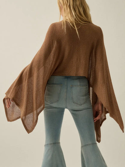 Timeless Terrace Poncho Sweater - Taupe