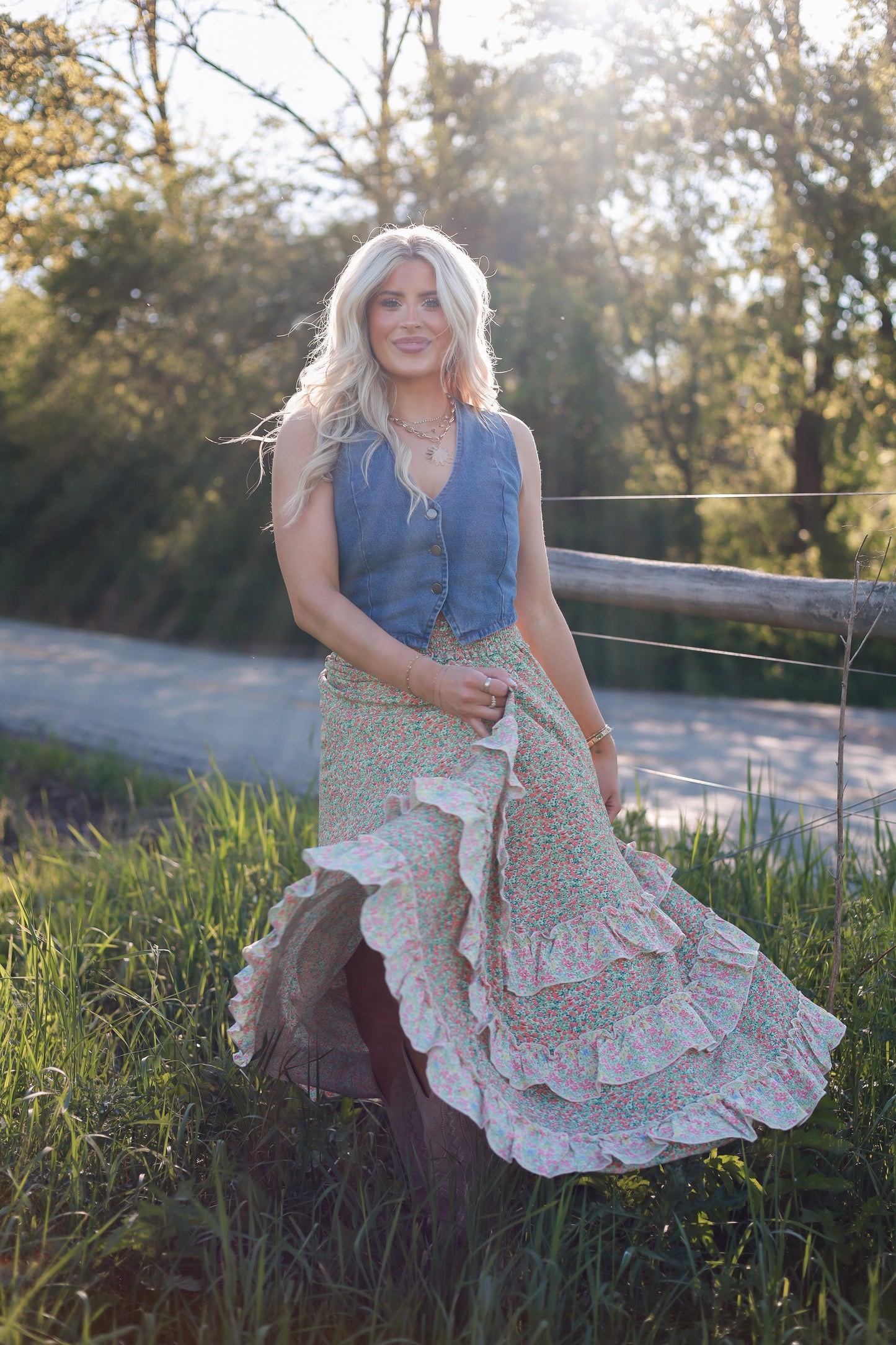 Melon Fleur Maxi Skirt