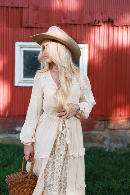 Boho Embroidered Kimono Robe