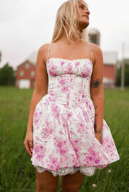 Blushing Cottage Lace Dress