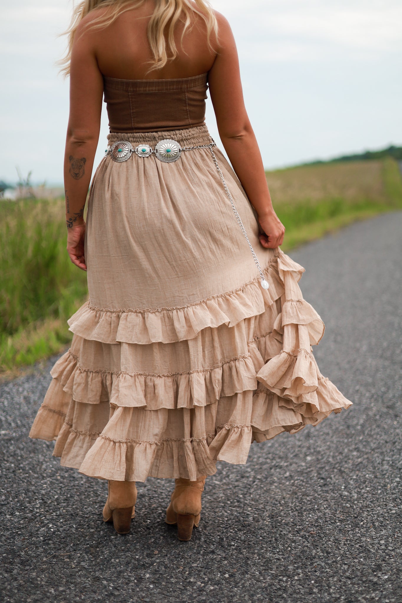 Flower Concho Chain Belt