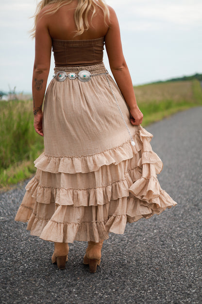 Flower Concho Chain Belt