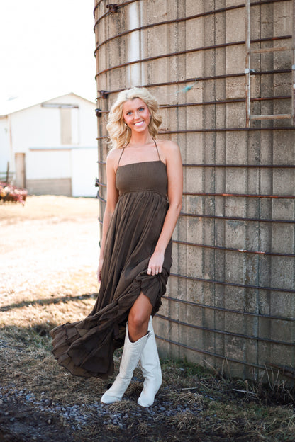 Wanderlust Halter Dress - Coconut