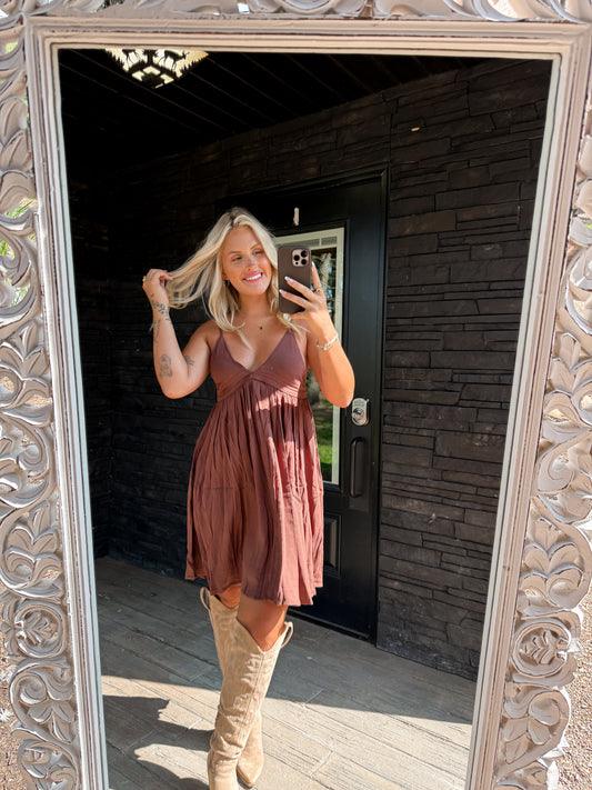Willow Mini Dress - Mocha