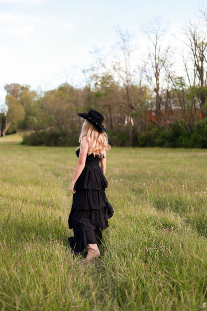 Meadow Muse Ruffle Dress - Black