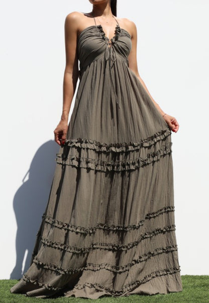 Western Shore Maxi Dress - Olive