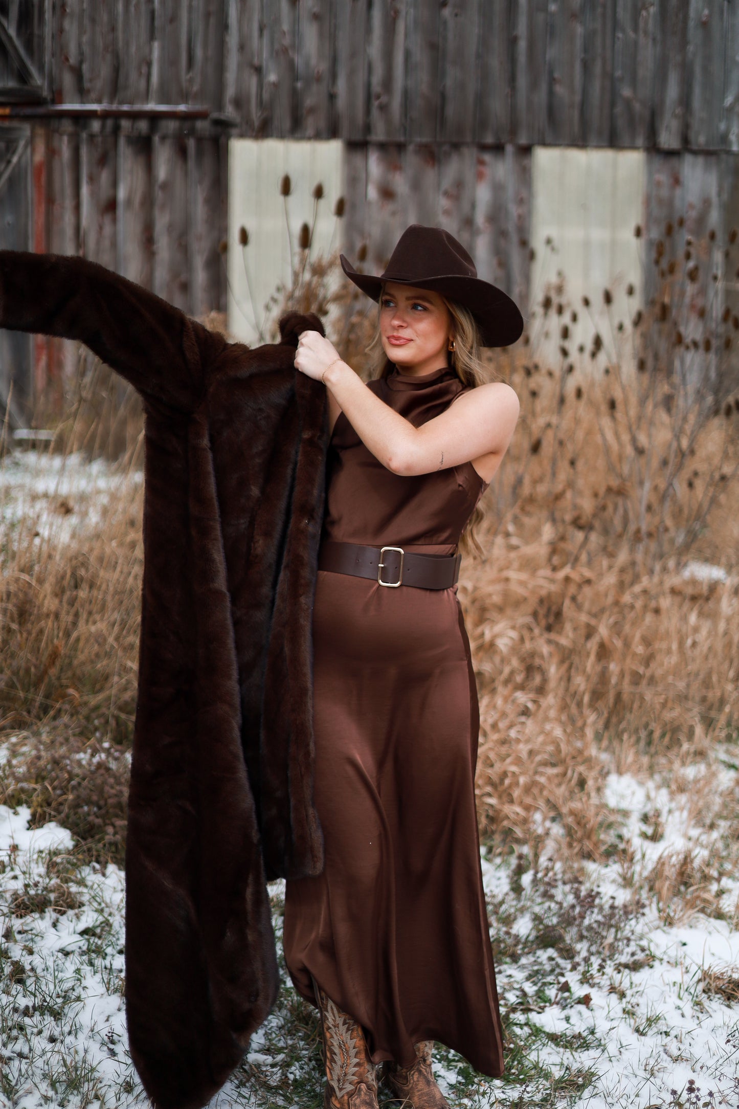 Frontier Maxi Coat - Brown