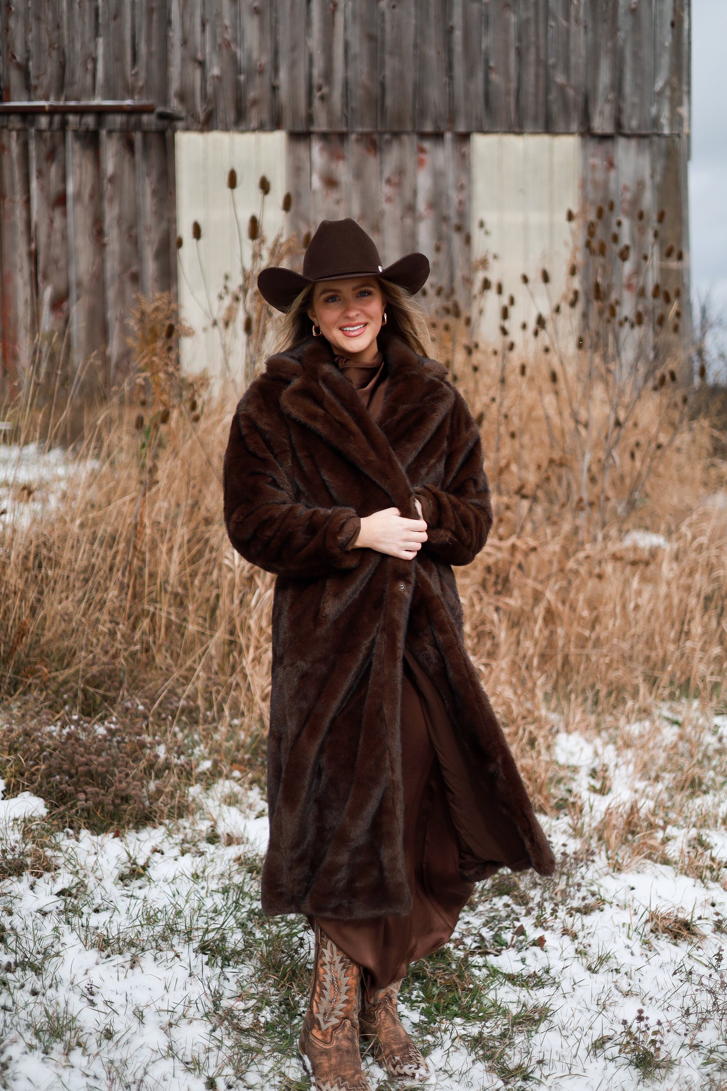 Frontier Maxi Coat - Brown