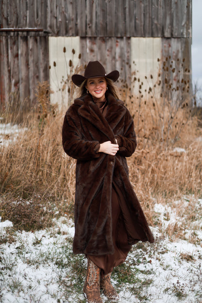 Frontier Maxi Coat - Brown