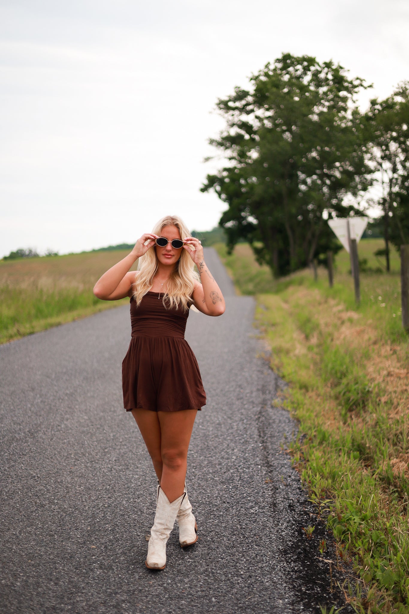 Savannah Romper - Brown