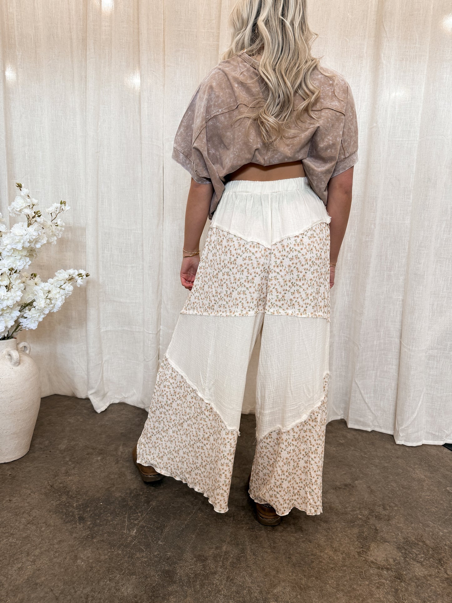Vintage Cream Bohemian Pants