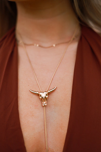 Golden Steer Bolo Tie
