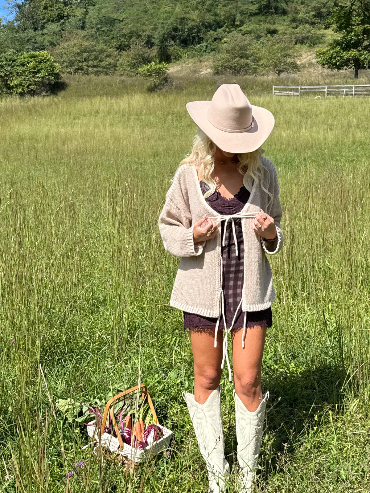 Open Front Tie Cardigan