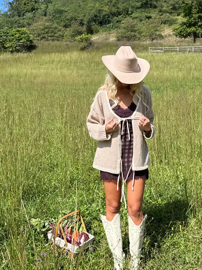Open Front Tie Cardigan