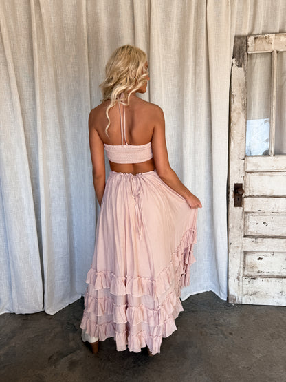 Wanderlust Halter Maxi - Blush