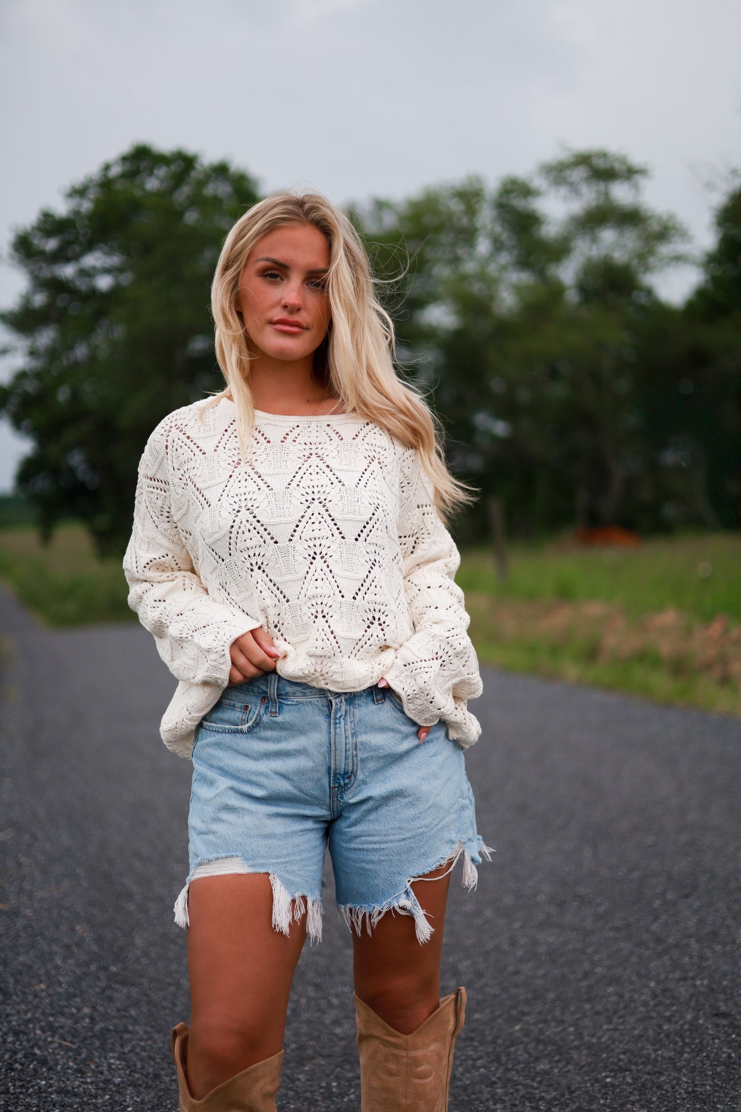 Country Air Sweater - White