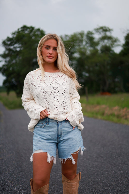 Country Air Sweater - White
