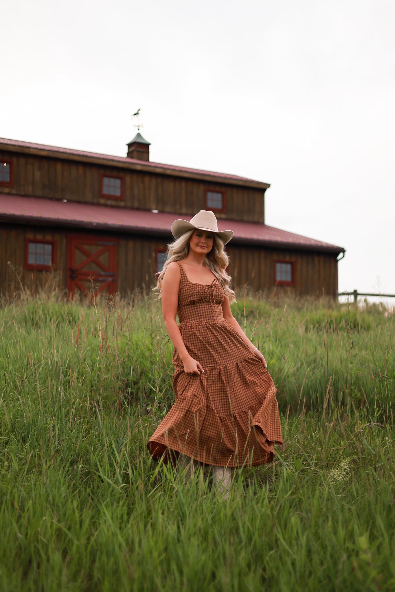 Maple Hollow Plaid Maxi Dress