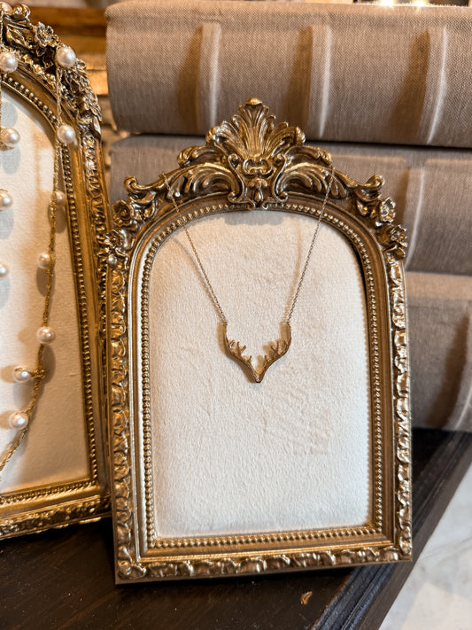 Ivory Antler Necklace - Gold