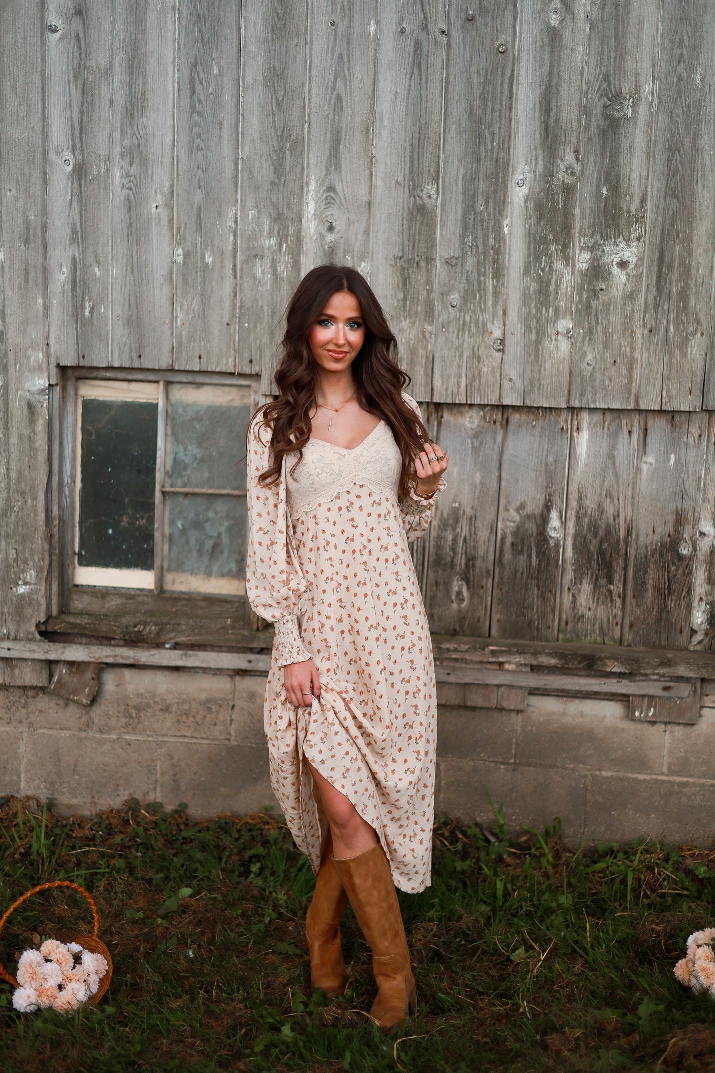 Buttercream Lace Maxi Dress