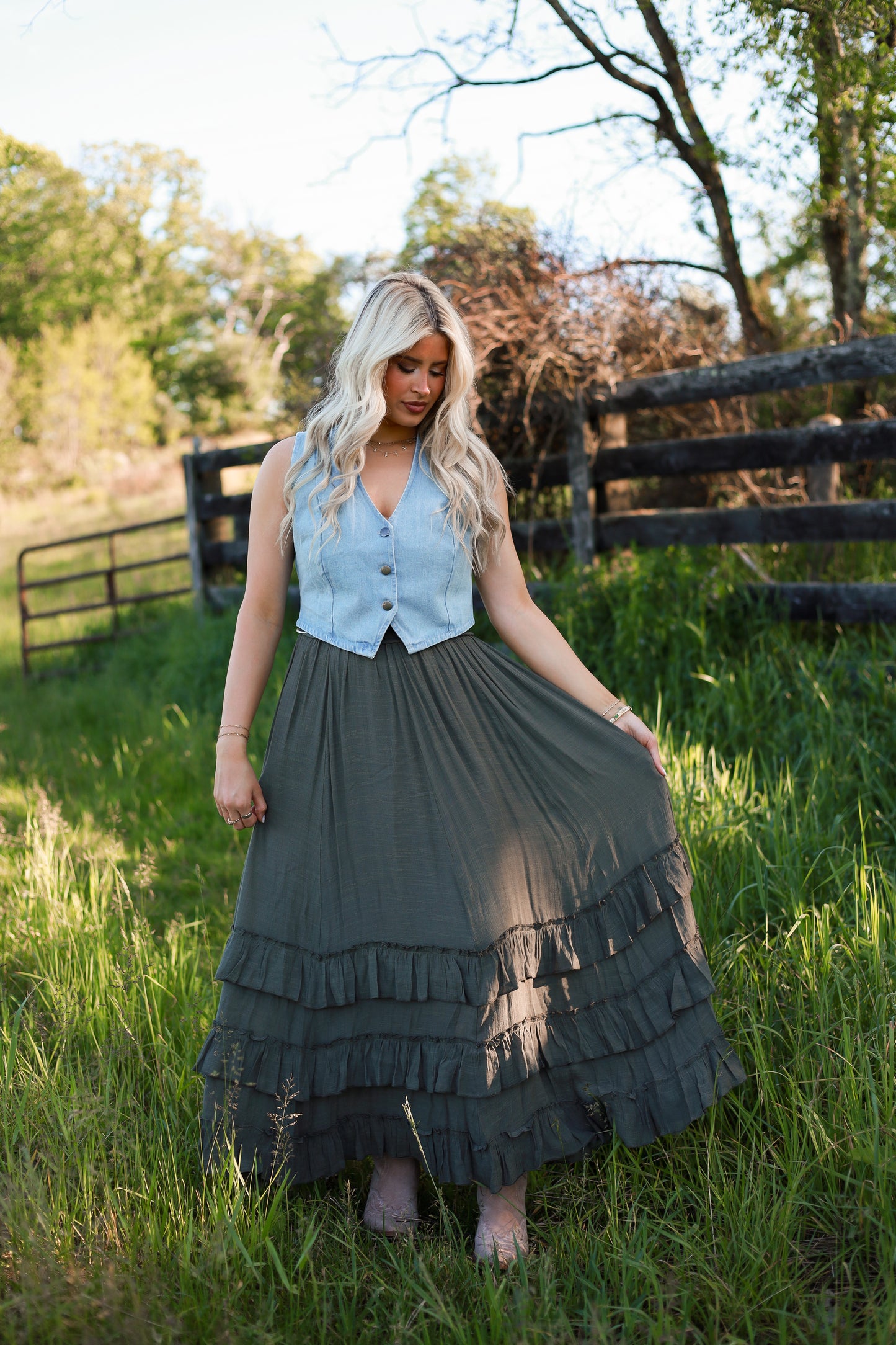 Southern Sage Maxi Skirt