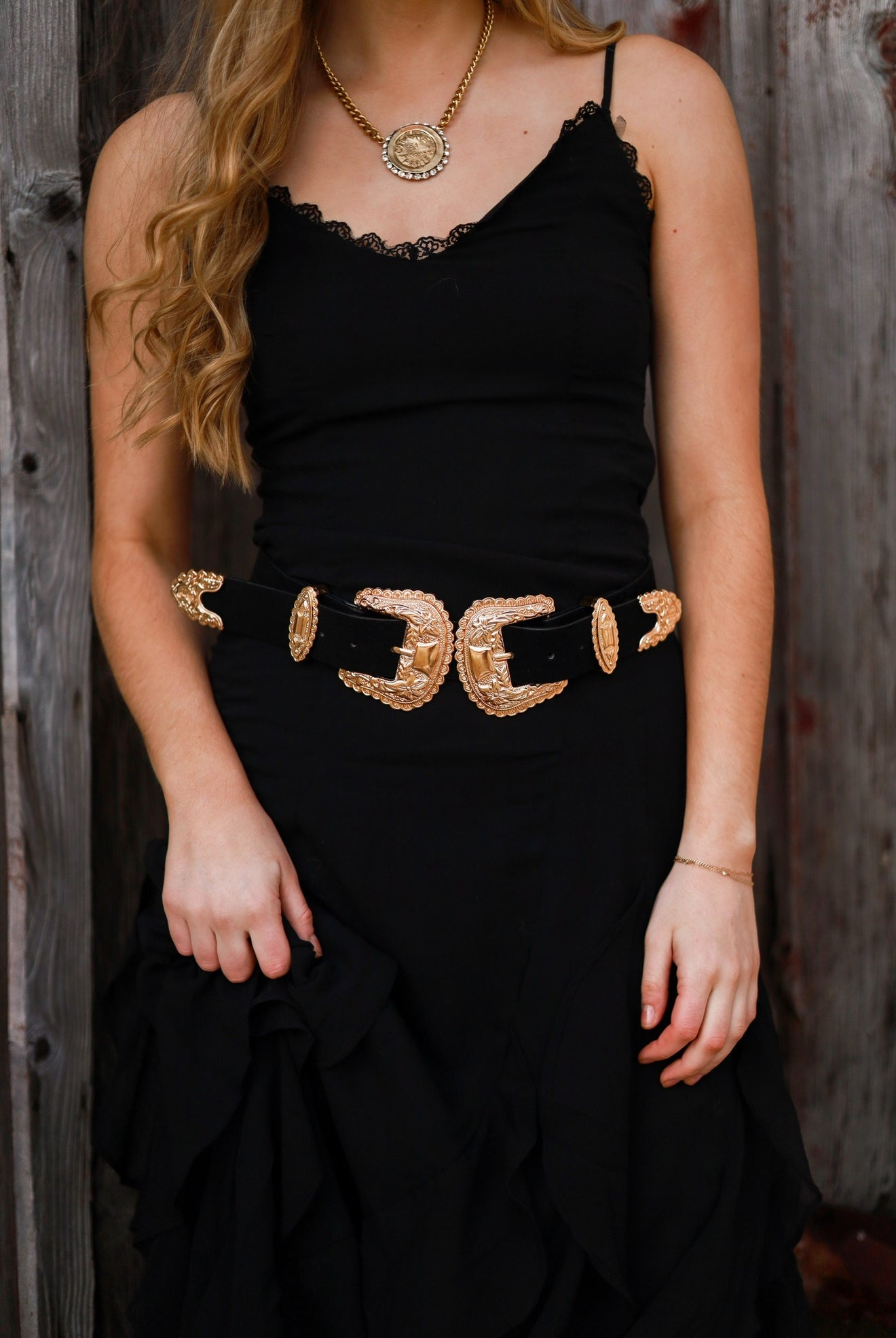 Double Buckle Belt - Black