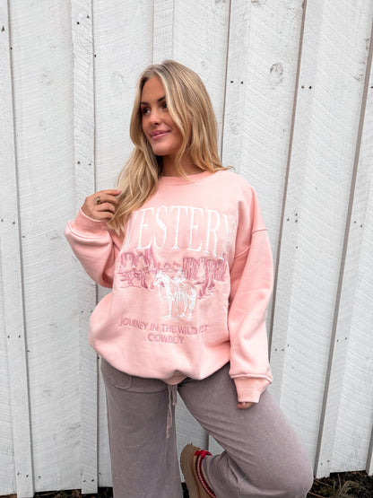 Western Embroidered Crewneck