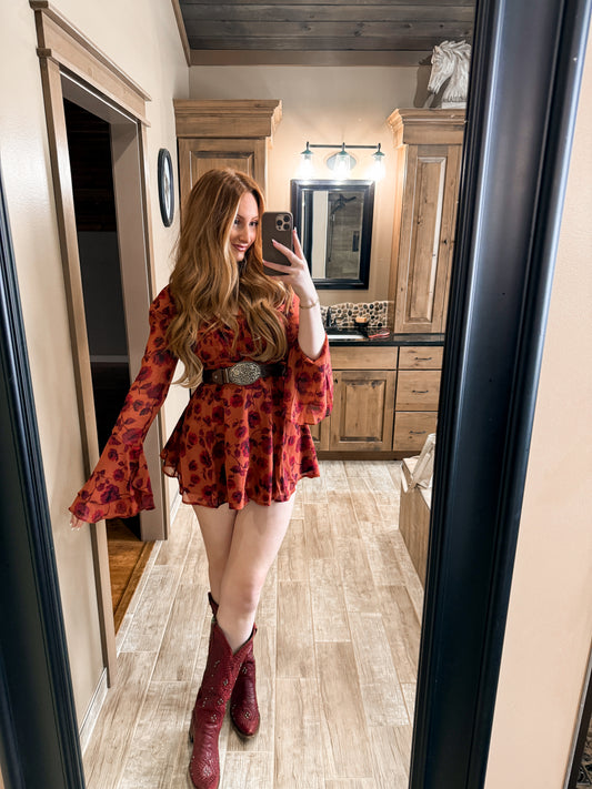 Painted Bloom Mini Dress