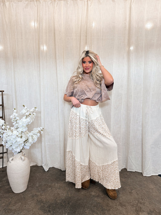 Vintage Cream Bohemian Pants