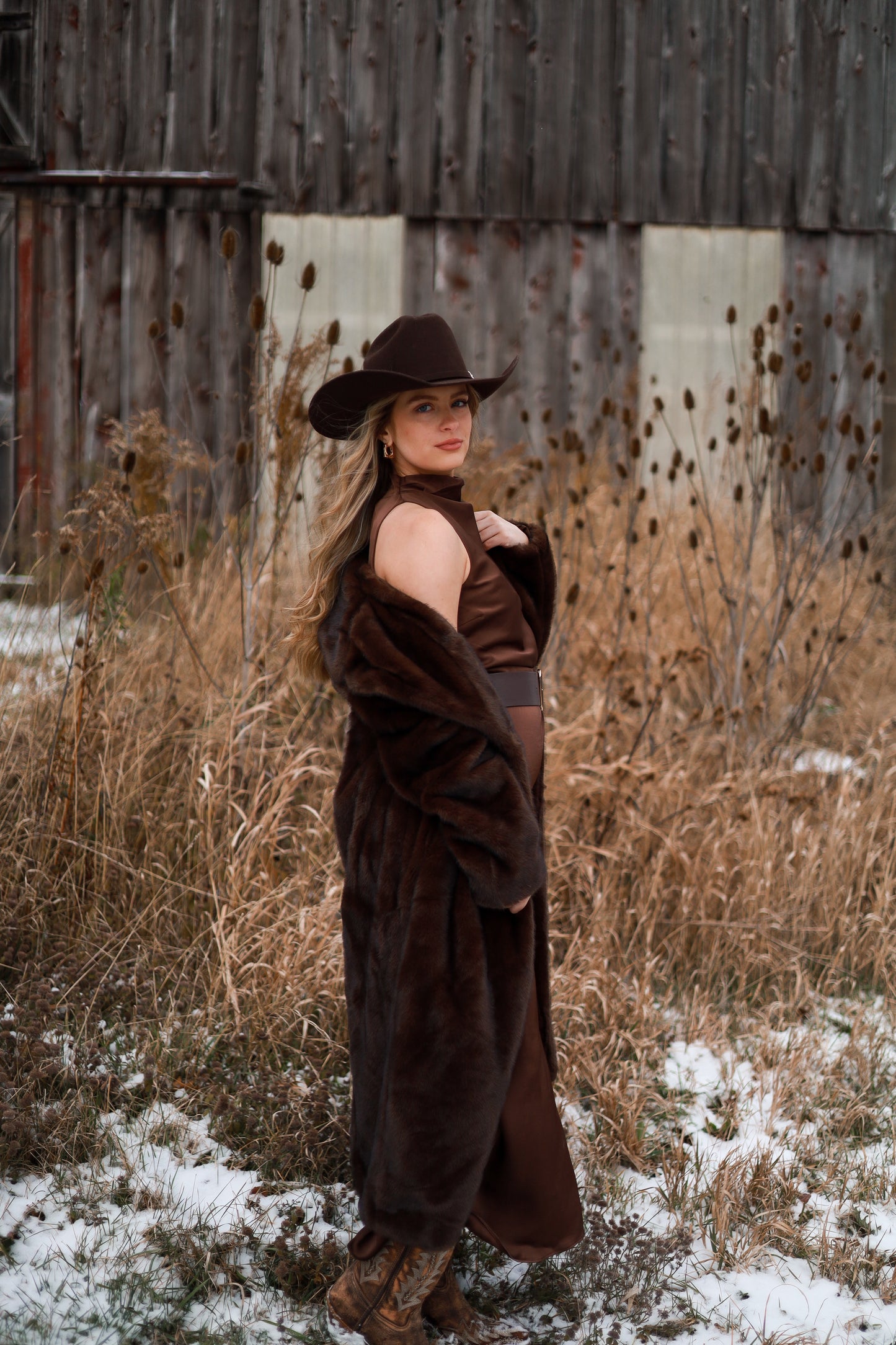 Frontier Maxi Coat - Brown