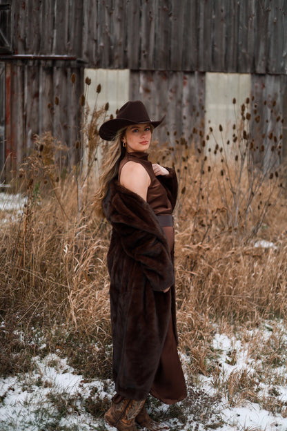 Frontier Maxi Coat - Brown