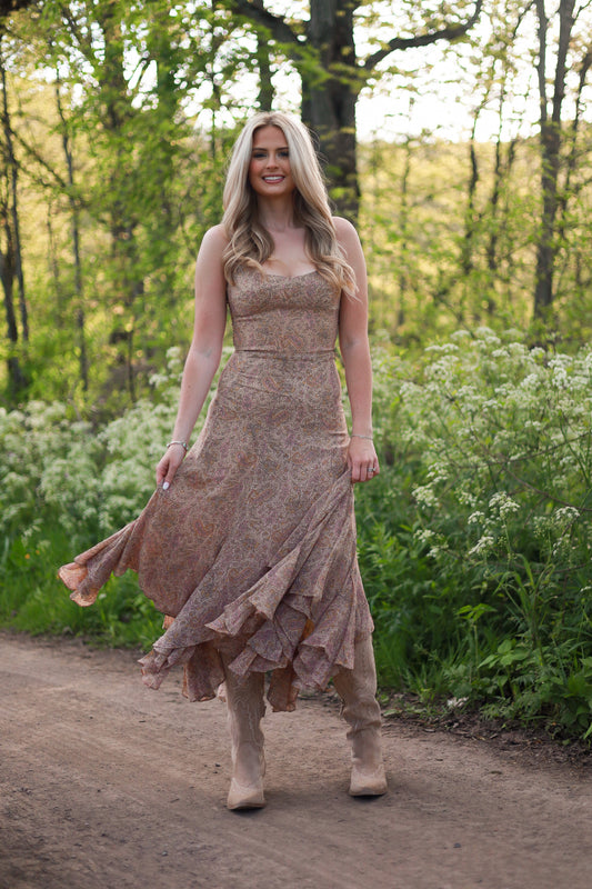 Saddle Creek Paisley Midi Dress