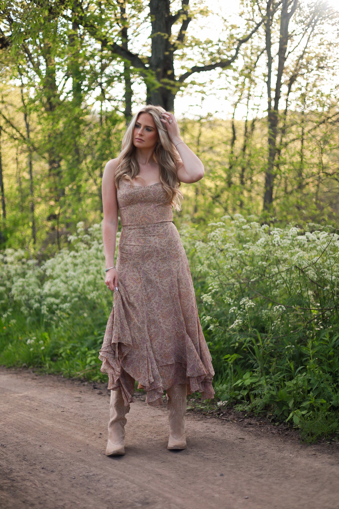 Saddle Creek Paisley Midi Dress