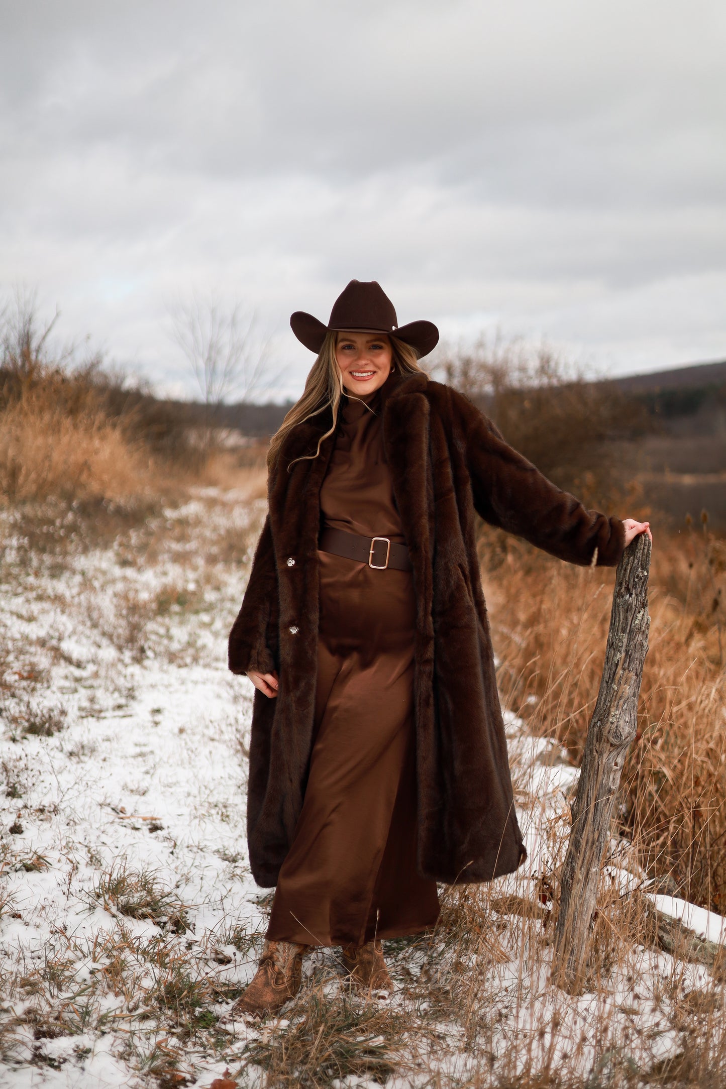 Frontier Maxi Coat - Brown