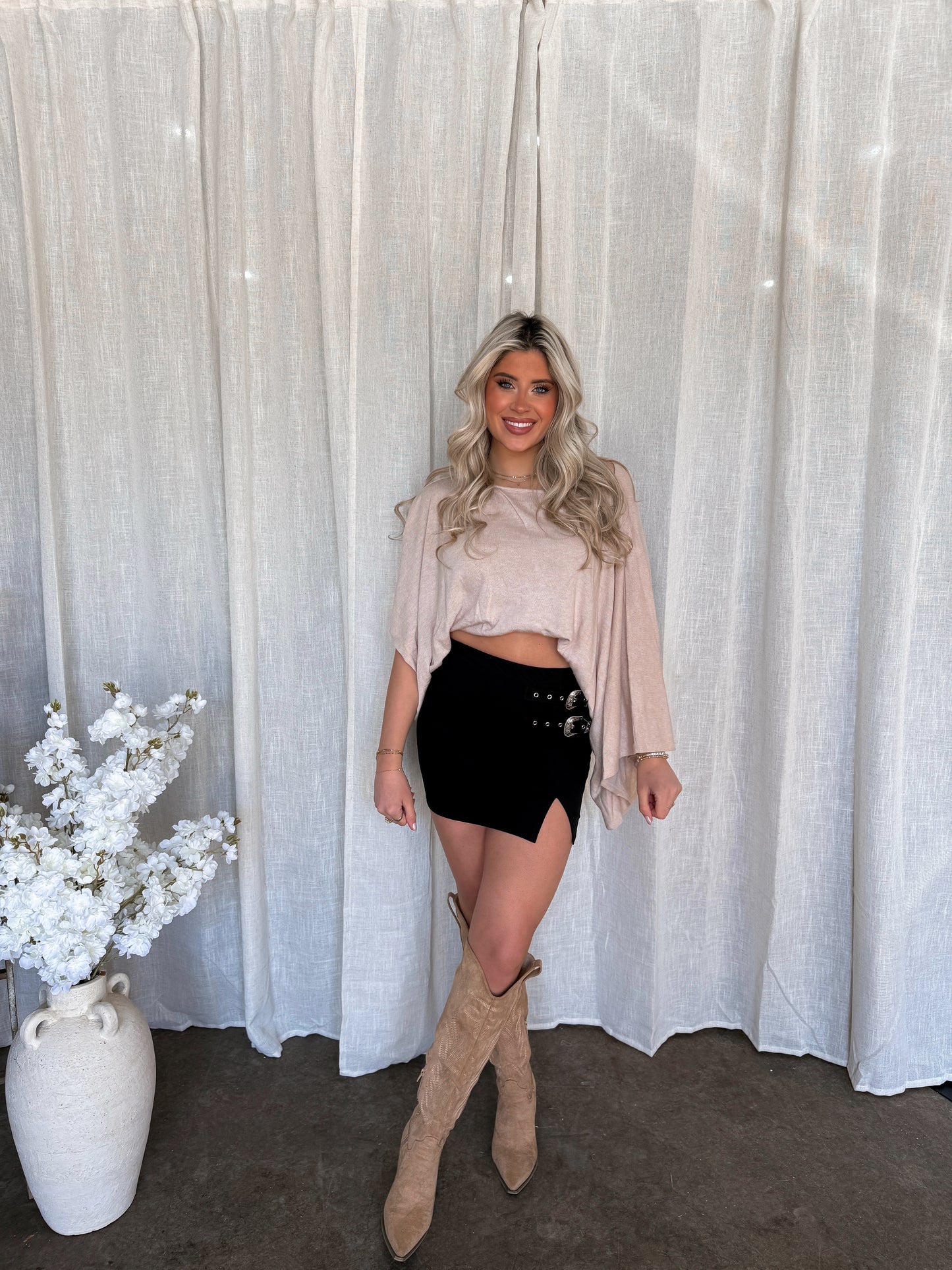 Bronc & Buckle Mini Skirt - Black