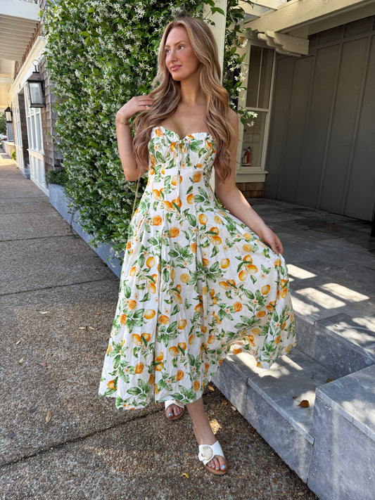 Lemon Sorbet Midi Dress