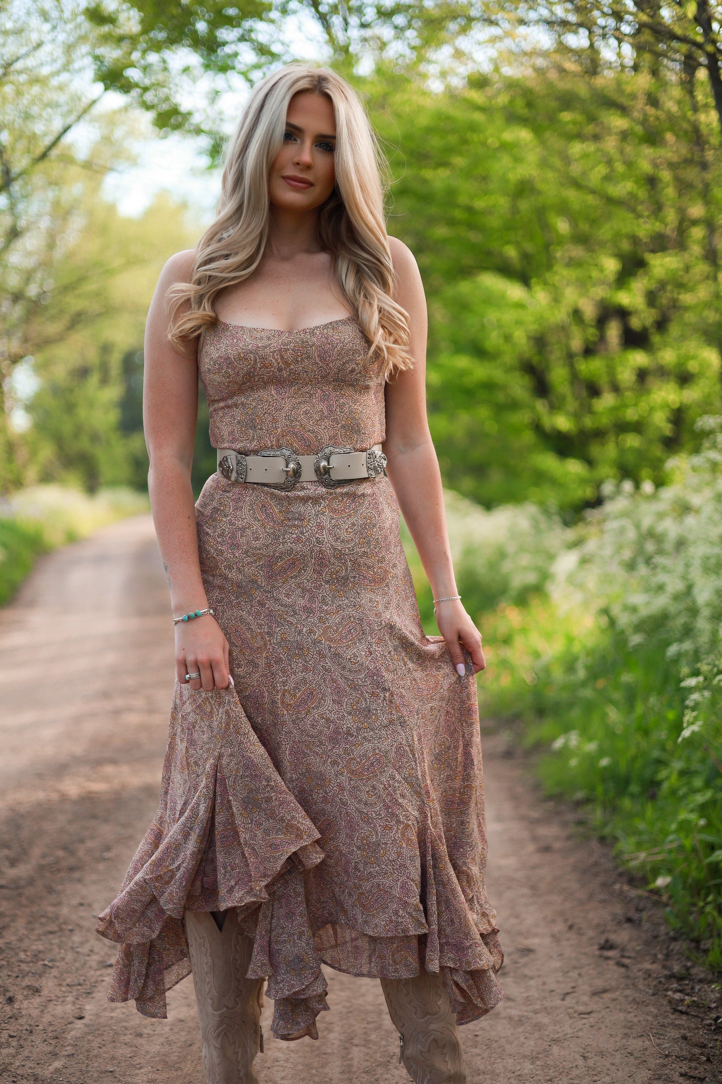 Saddle Creek Paisley Midi Dress