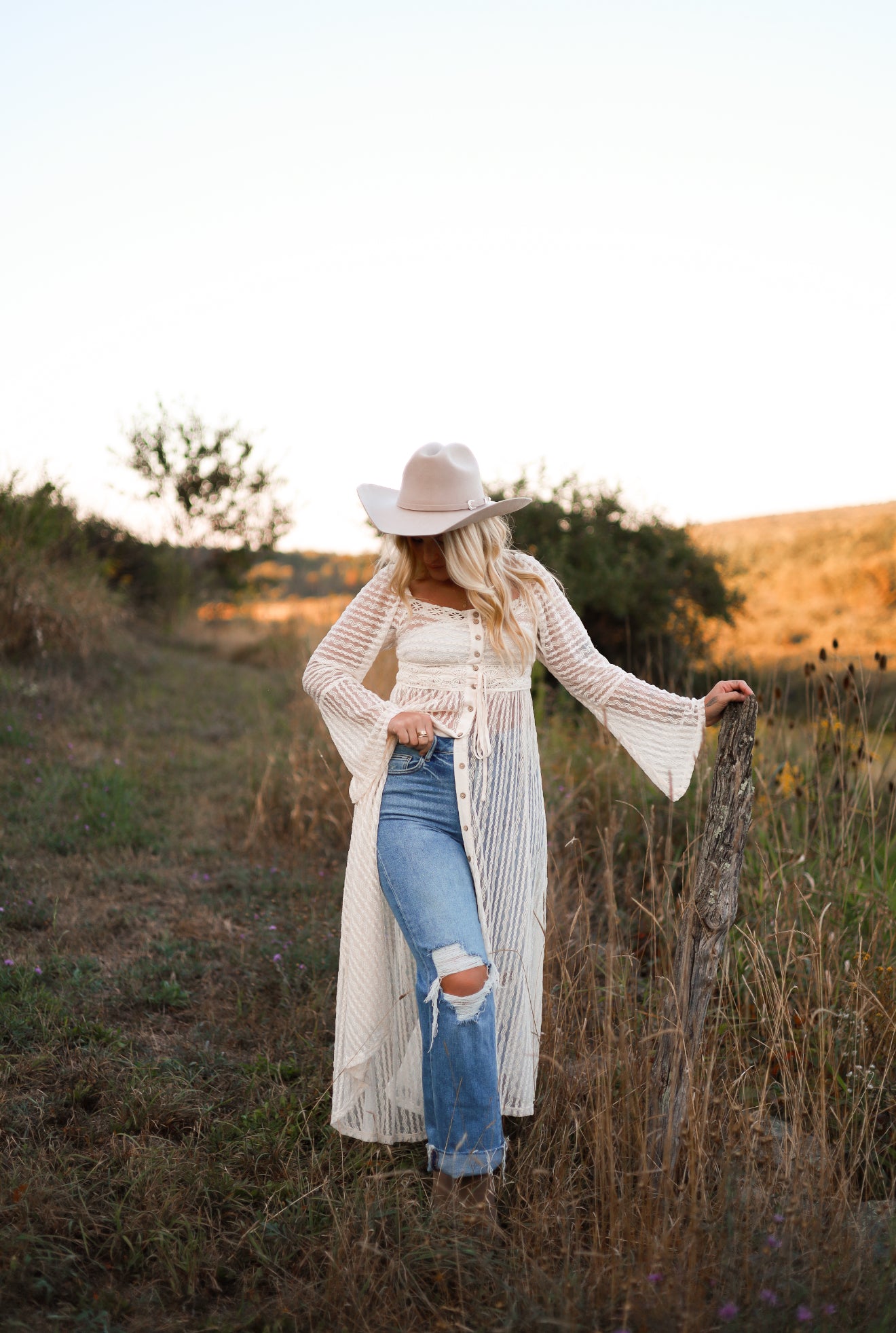 Sheer Lace Layering Midi Dress - Vanilla