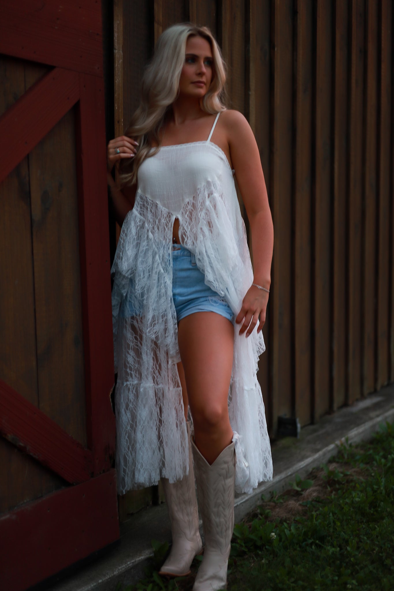 Lace Whisper Duster Top