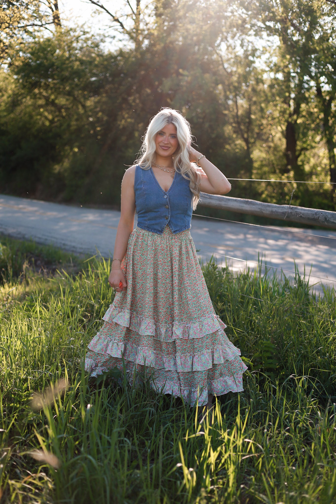 Melon Fleur Maxi Skirt