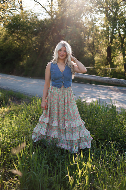 Melon Fleur Maxi Skirt