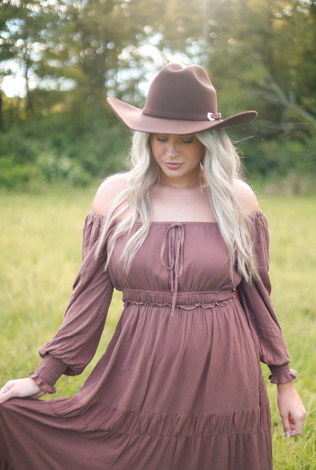 Barnwood Tiered Maxi Dress - Mocha